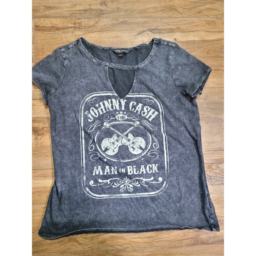 Women’s Johnny C@sh The Man In Black With Two Crosses Guitars Size Medium